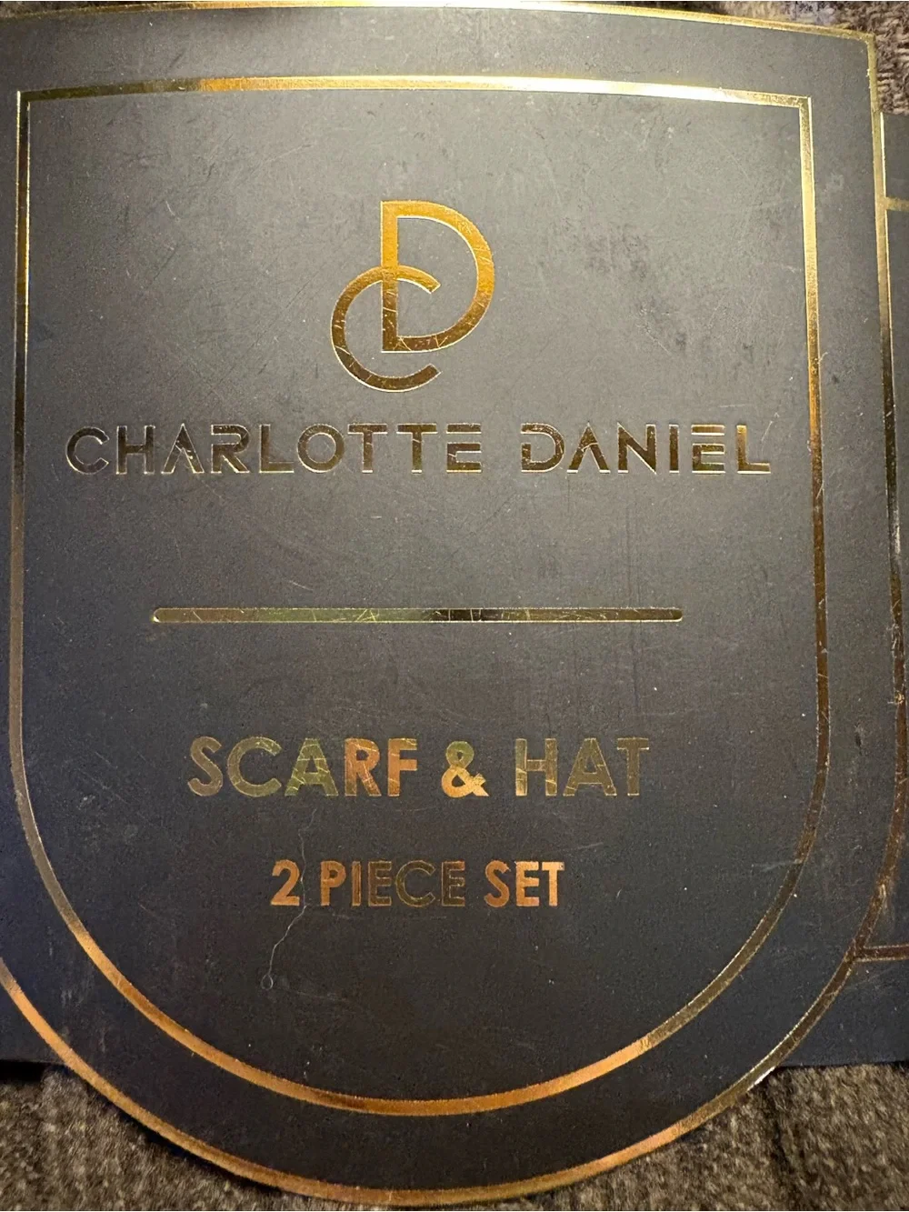 Charlotte Daniel Women’s Brown Pom Beanie & Plaid Scarf Set